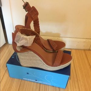 Brown leather Wedges(Sandals)
